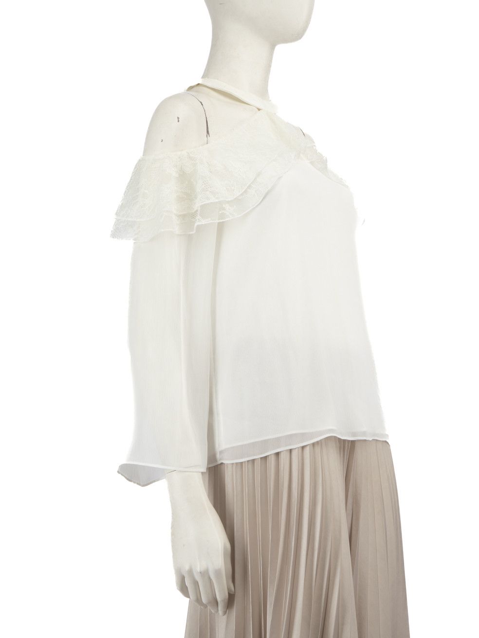 Alice + Olivia White Shoulder Cut Out Top Size M / US 6-8 / IT 42-44 - 2 Thumbnail