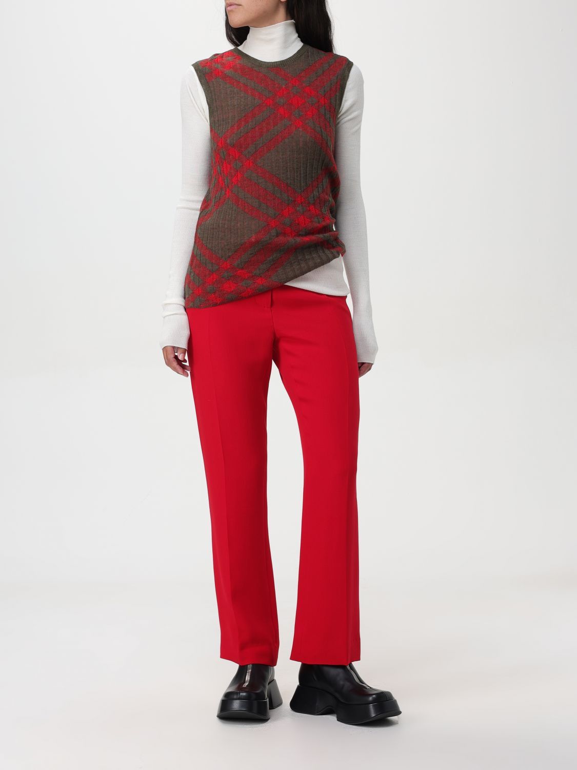 Burberry Burberry Waistcoat Woman Red Size S / US 4 / IT 40 - 2 Thumbnail