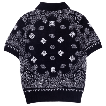 Amiri Paisley Print Collar Polo Shirt in black Size US S / EU 44-46 / 1 - 2 Thumbnail