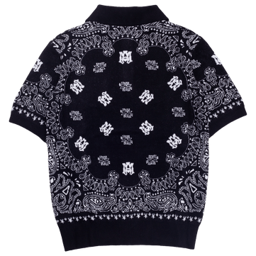 Amiri Paisley Print Collar Polo Shirt in black Size US M / EU 48-50 / 2 - 2 Thumbnail