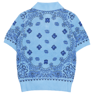 Amiri Paisley Print Collar Polo Shirt in blue Size US XL / EU 56 / 4 - 2 Thumbnail