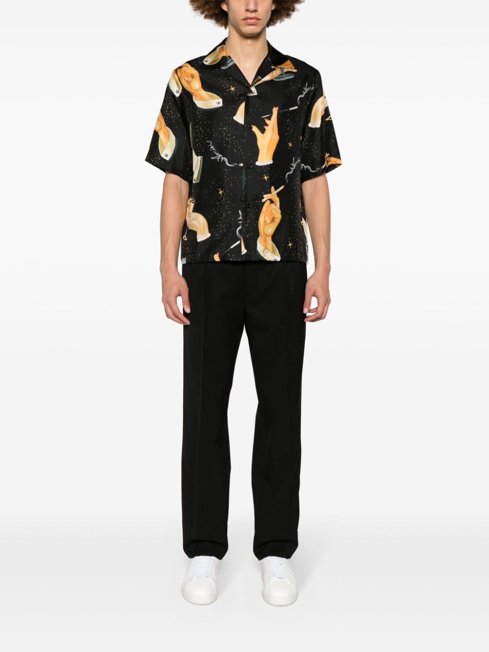 Amiri Graphic Print Short Sleeve Silk Shirt Size US M / EU 48-50 / 2 - 2 Thumbnail