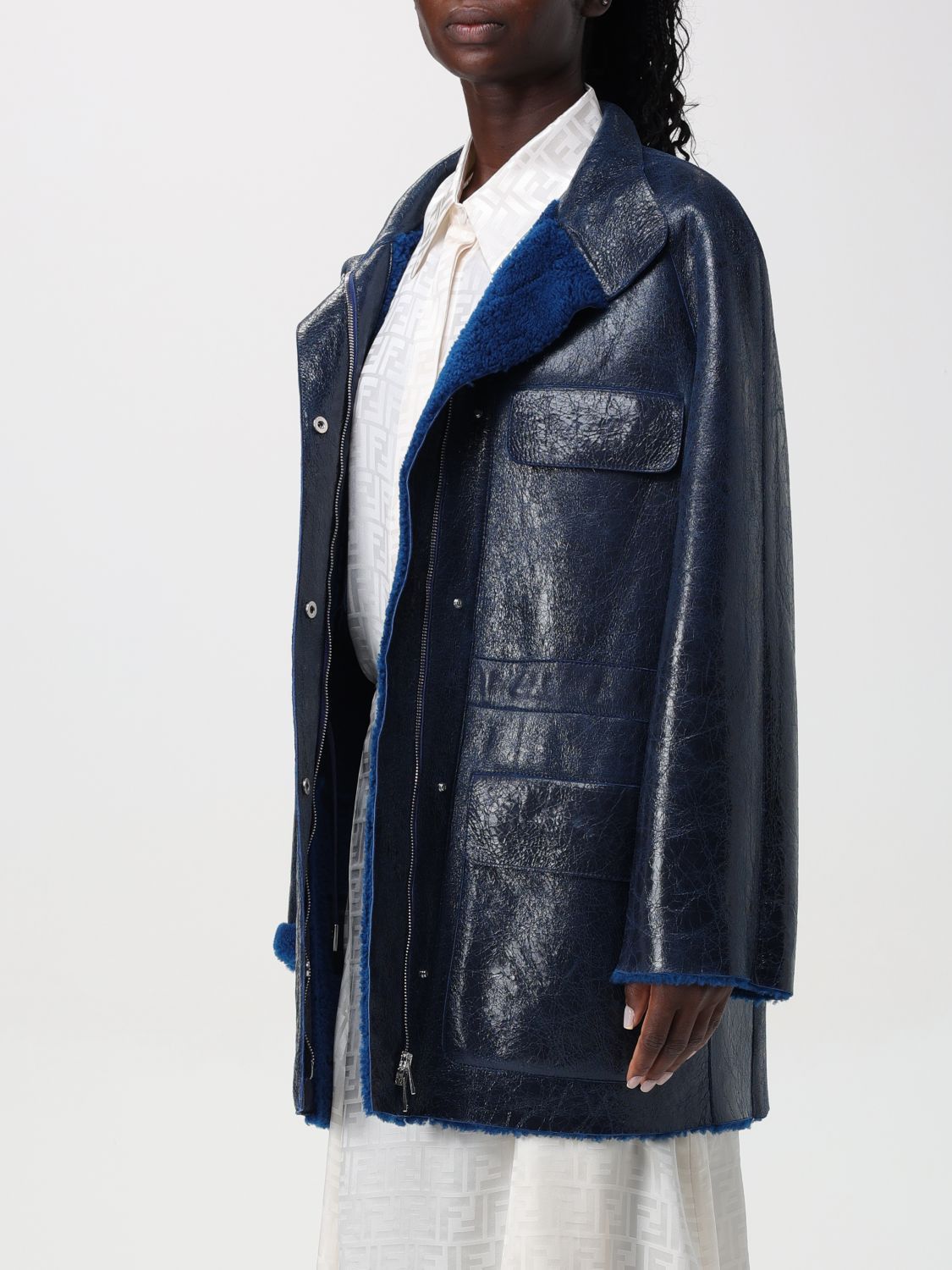 Fendi Fendi Jacket Woman Gnawed Blue Size S / US 4 / IT 40 - 4 Thumbnail