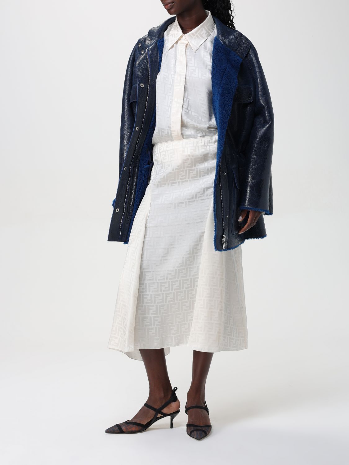 Fendi Fendi Jacket Woman Gnawed Blue Size S / US 4 / IT 40 - 2 Thumbnail