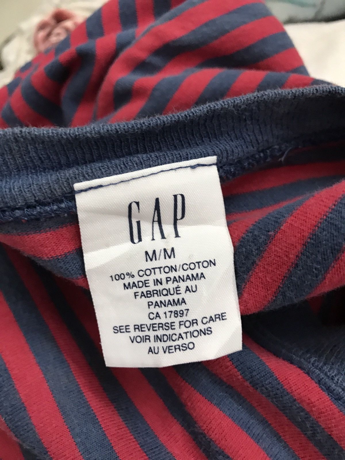 Gap × Vintage Vintage 90s Gap Border Striped Pocket t shirt Size US M / EU 48-50 / 2 - 5 Thumbnail
