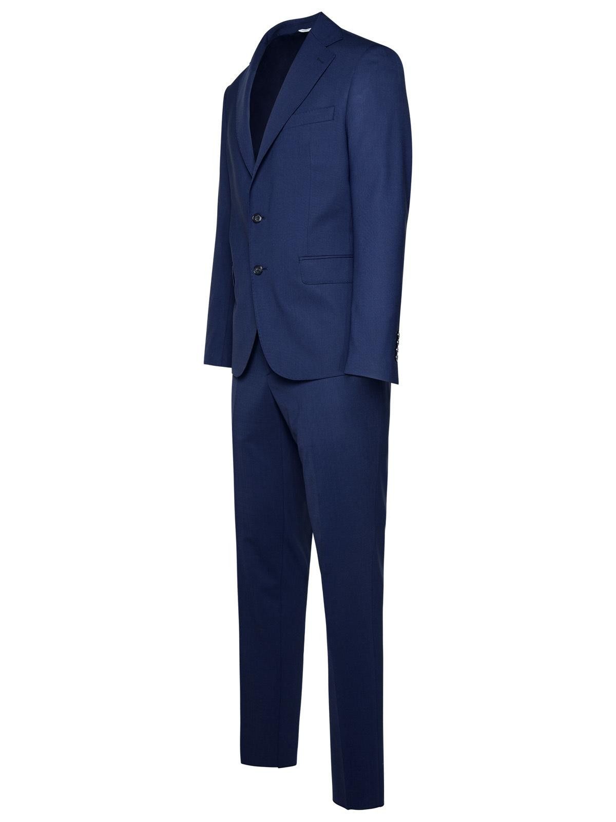 Brian Dales BRIAN DALES Blue Wool Blend Suit Size US XL / EU 56 / 4 - 2 Thumbnail