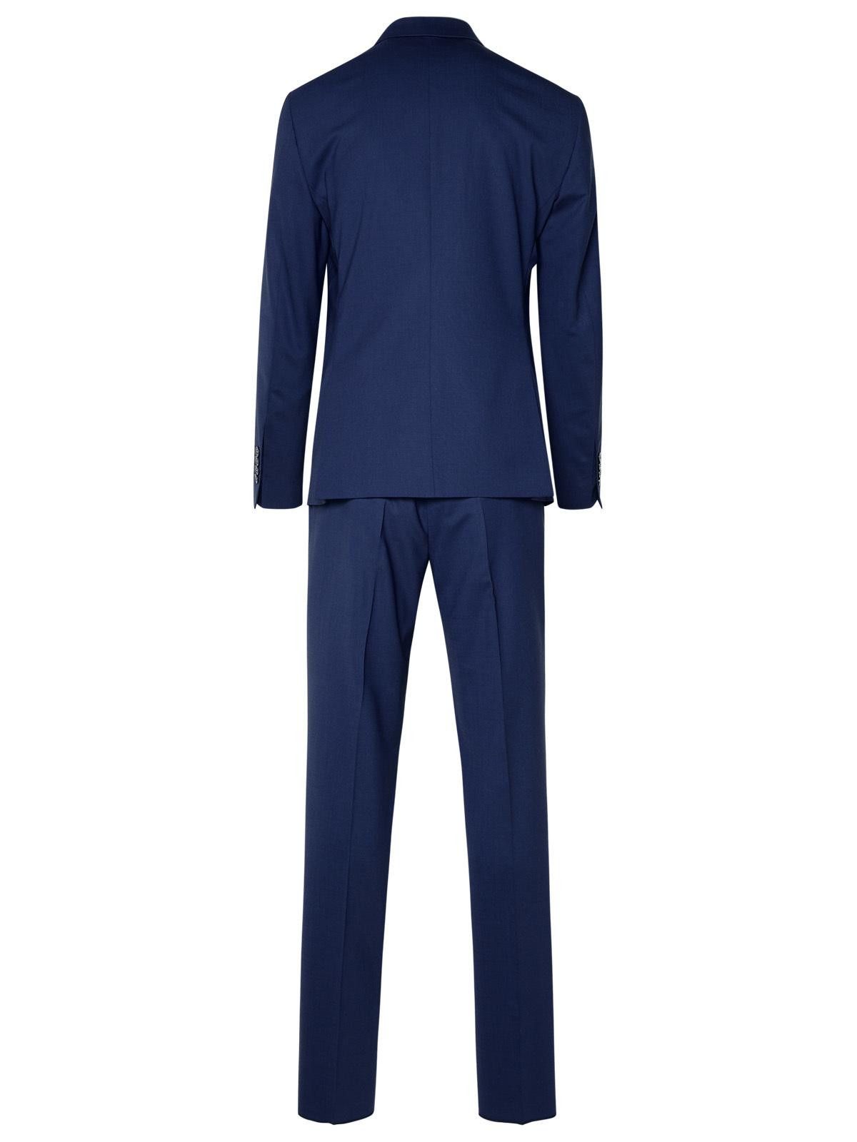 Brian Dales BRIAN DALES Blue Wool Blend Suit Size US XL / EU 56 / 4 - 3 Thumbnail