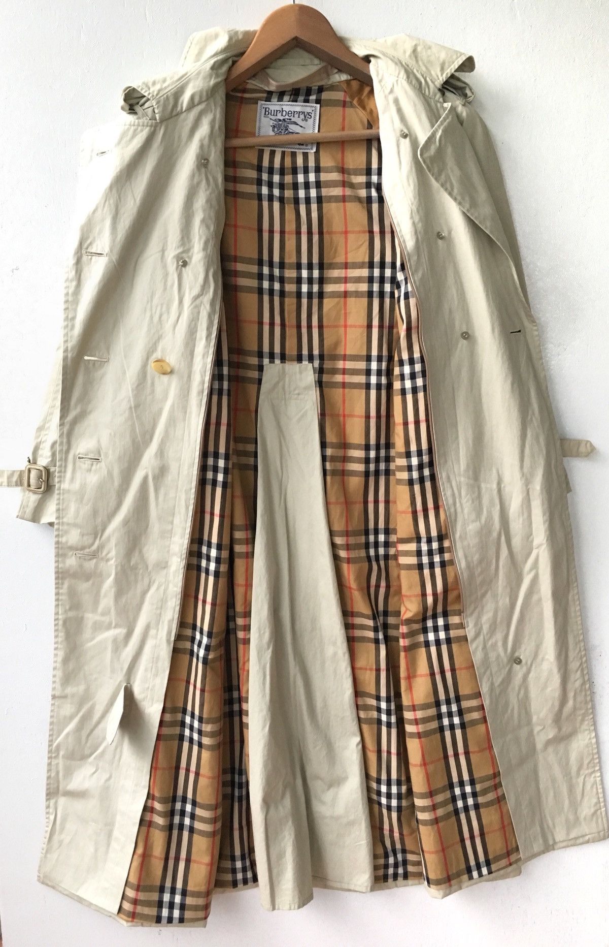 Vintage Burbeerys Nova Check Lining Double Breasted Trenchcoat Jacket