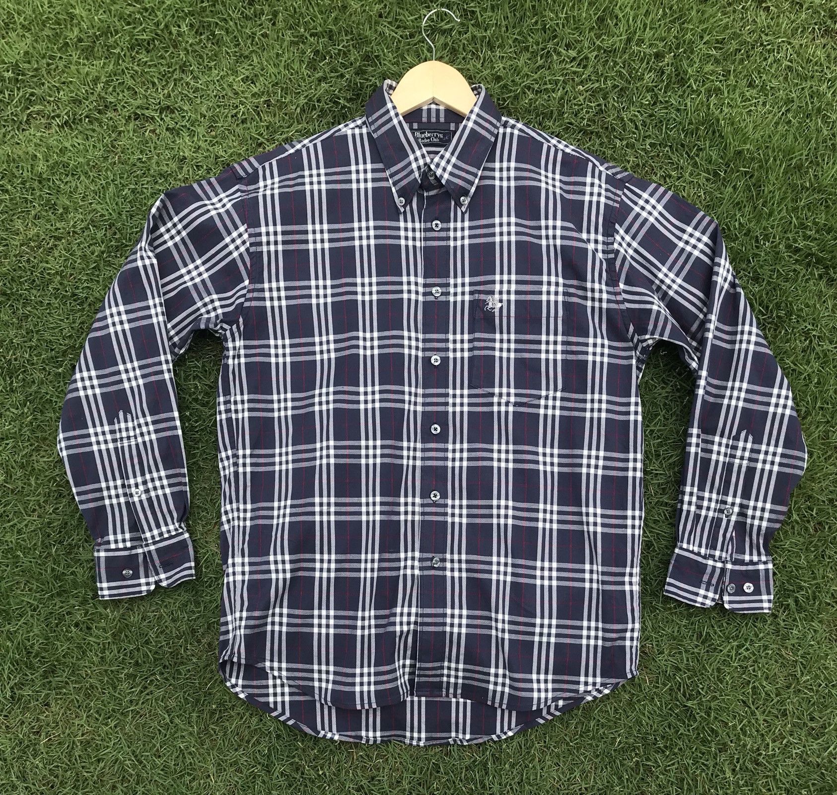 Burberry Blueberry Rodeo Clud Men s Button Up Long Sleeve Shirt Grailed