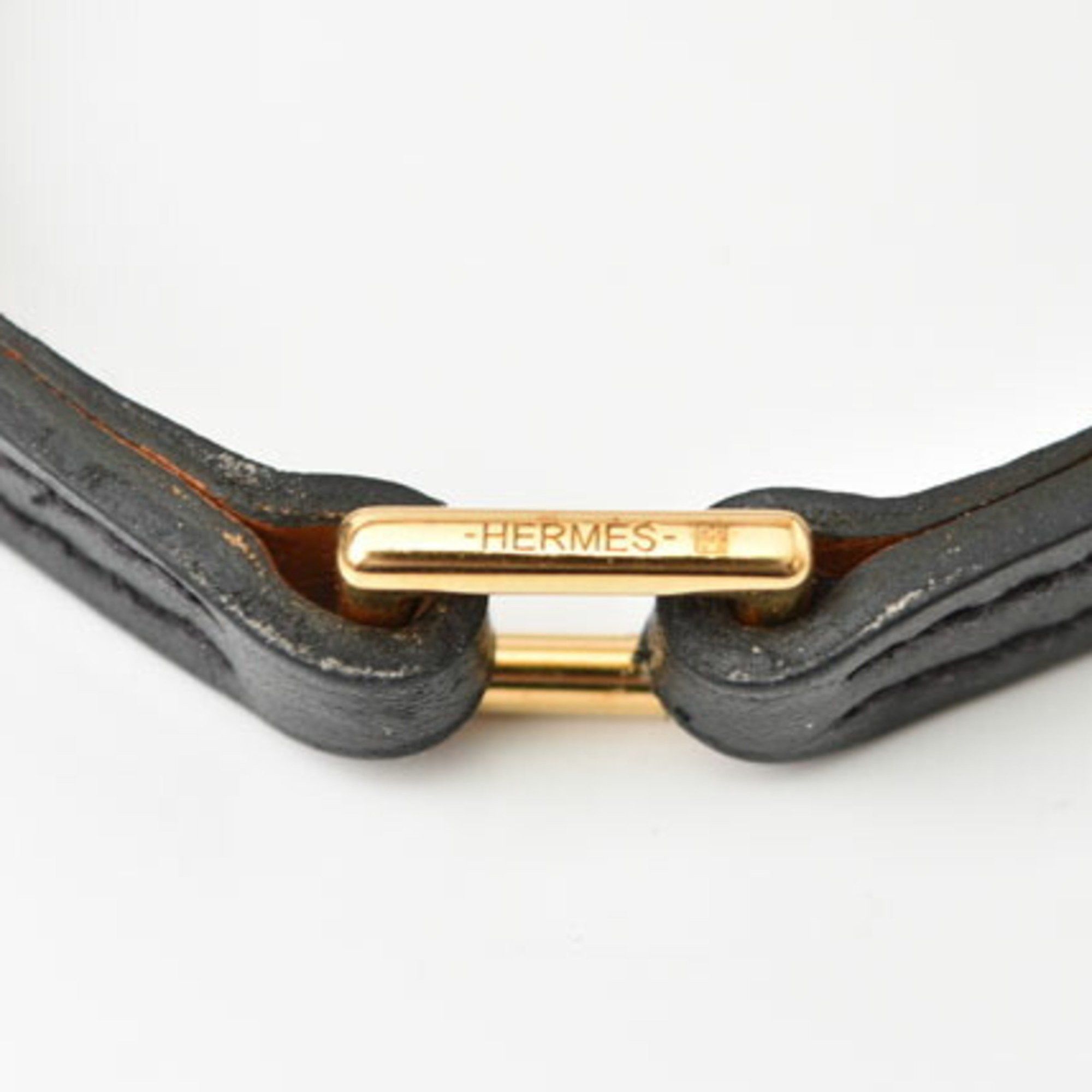Hermes Hermes Bangle Bracelet HERMES Micro Rival Black Gold XS Size Size ONE SIZE - 2 Thumbnail