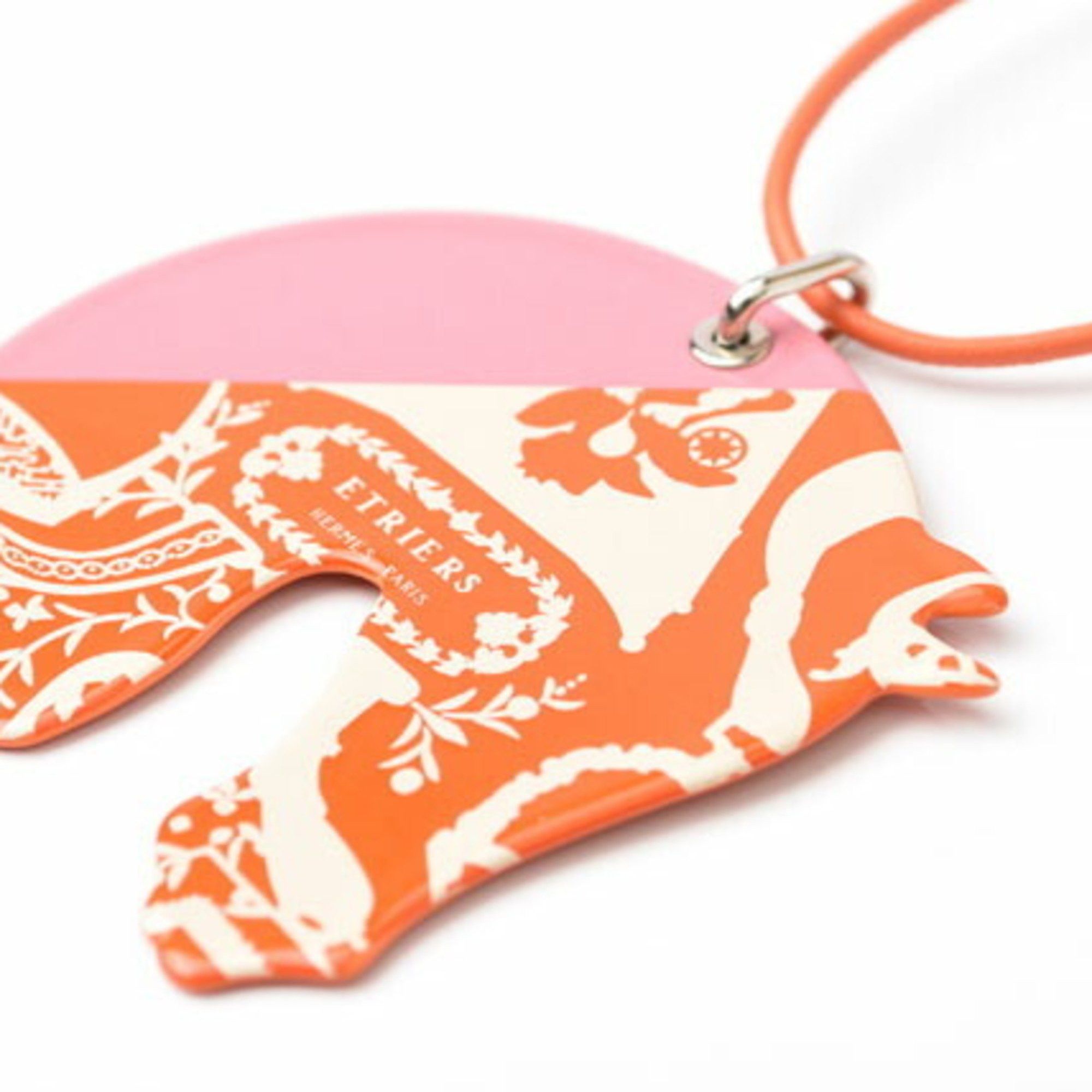 Hermes Hermes Necklace Pendant HERMES Choker Tattersall TATERSALE GM Orange Multi Rose Size ONE SIZE - 5 Thumbnail