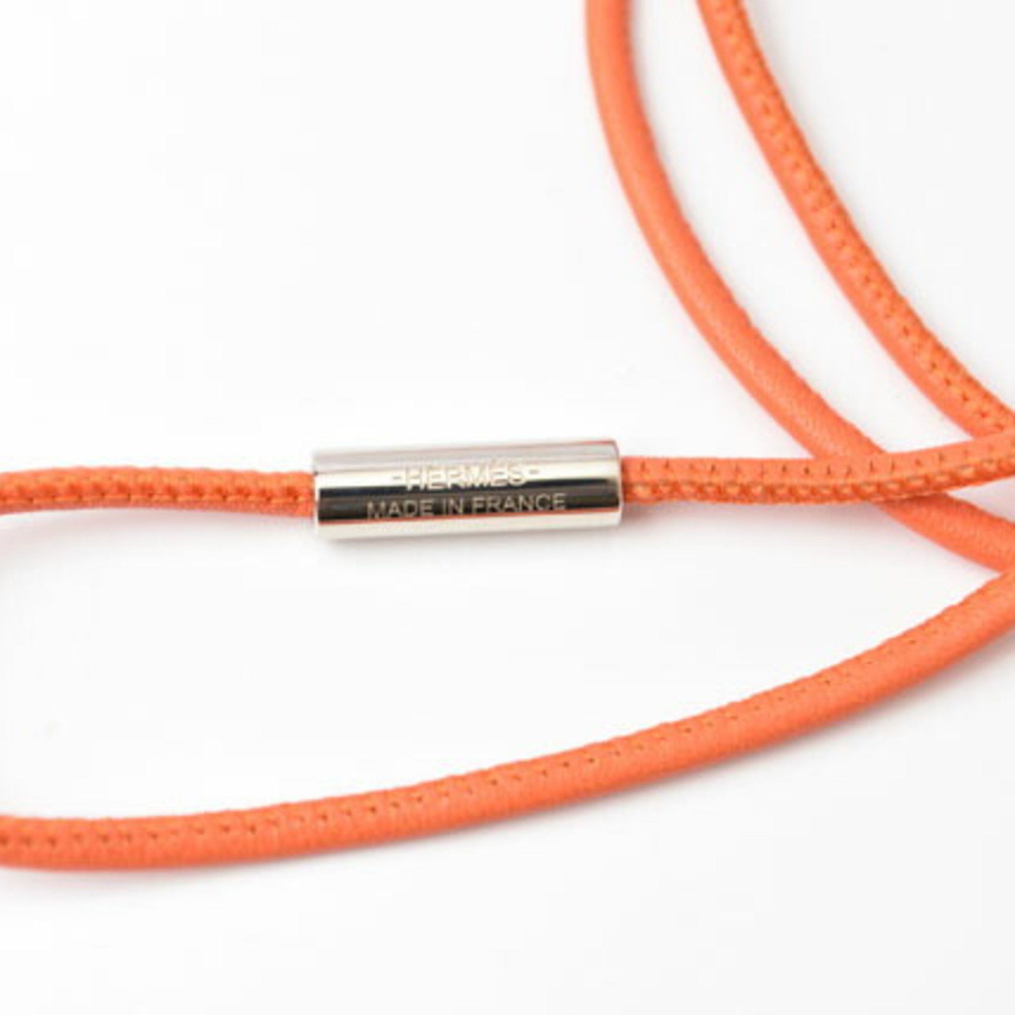 Hermes Hermes Necklace Pendant HERMES Choker Tattersall TATERSALE GM Orange Multi Rose Size ONE SIZE - 6 Thumbnail