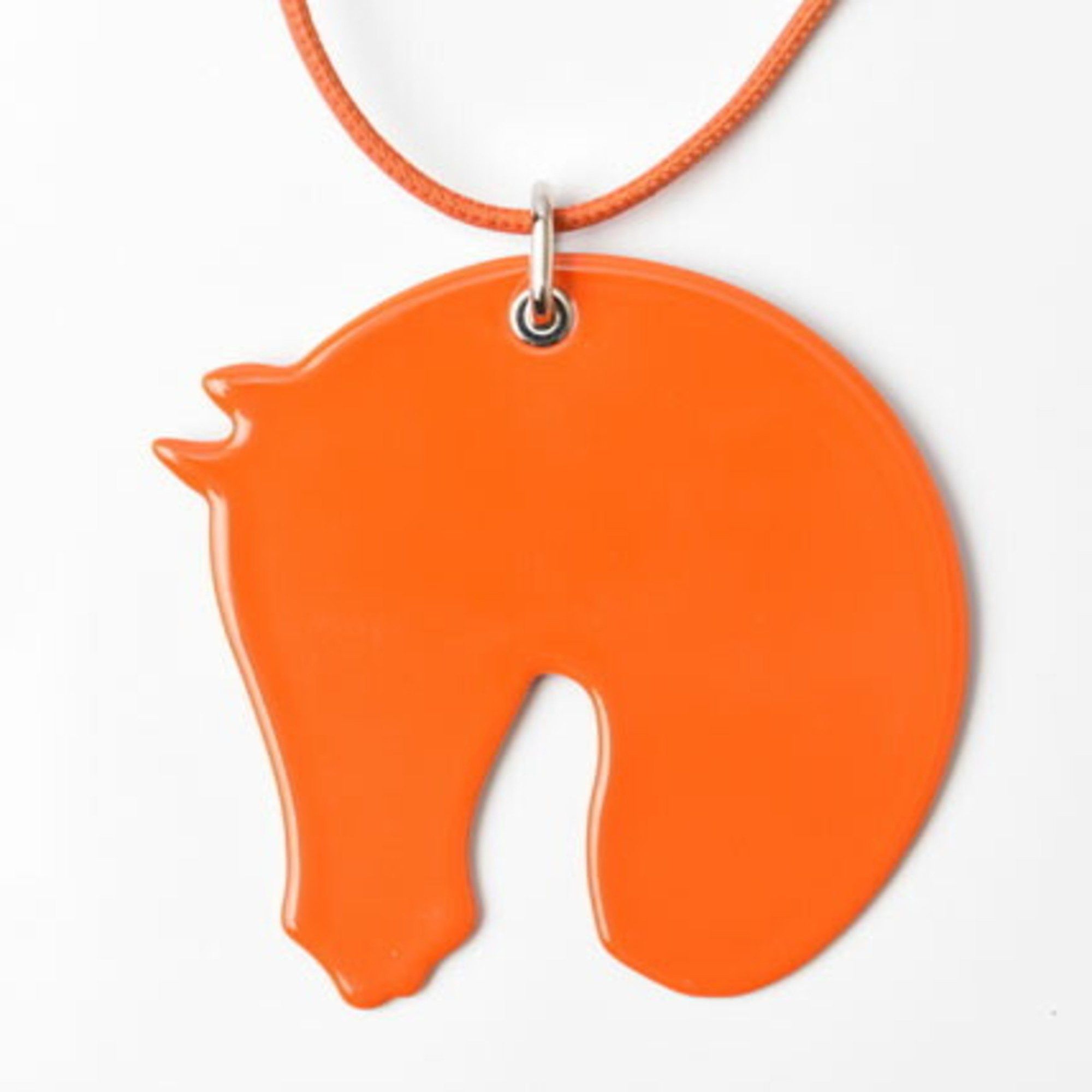 Hermes Hermes Necklace Pendant HERMES Choker Tattersall TATERSALE GM Orange Multi Rose Size ONE SIZE - 4 Thumbnail