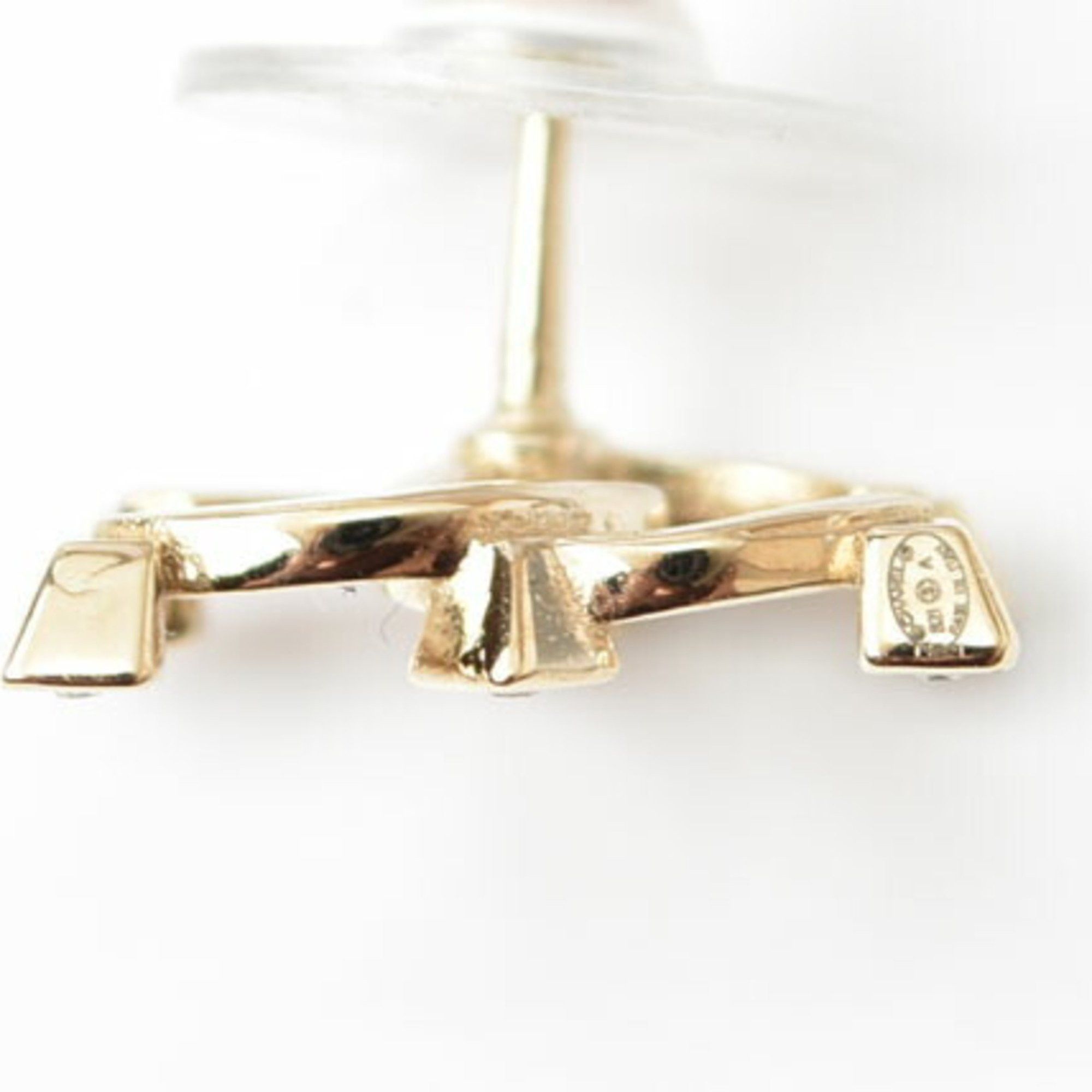 Chanel Chanel Earrings CHANEL CC Mark Rhinestone Gold Size ONE SIZE - 5 Thumbnail