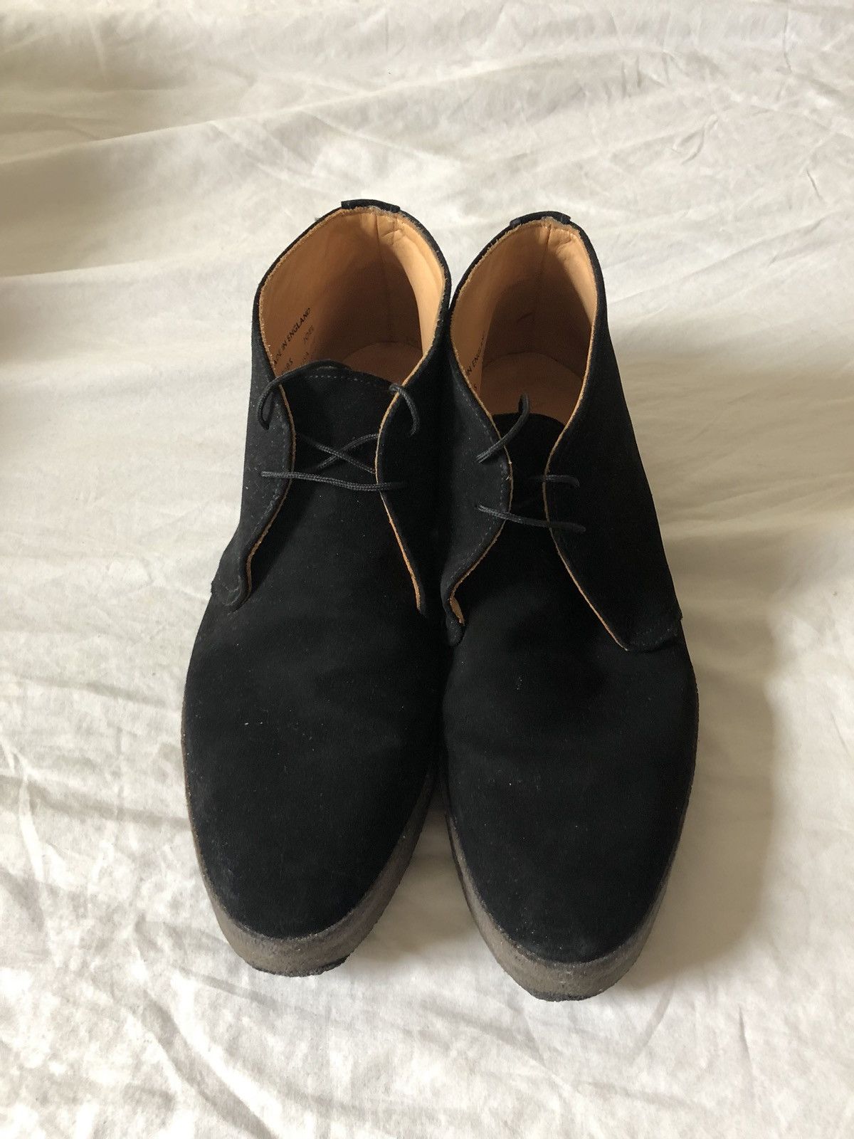 Sanders Black Suede Playboy Chukka Boot On Crepe Sole Size US 11.5 / EU 44-45 - 2 Thumbnail