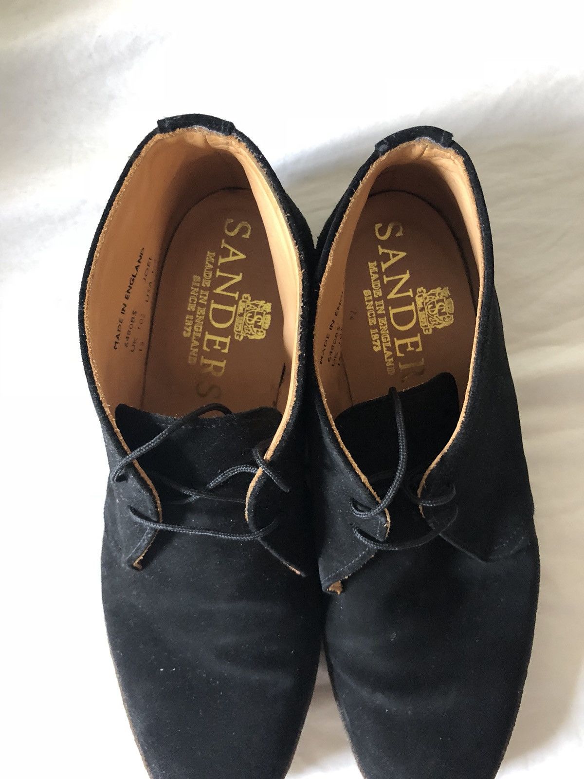 Sanders Black Suede Playboy Chukka Boot On Crepe Sole Size US 11.5 / EU 44-45 - 3 Thumbnail