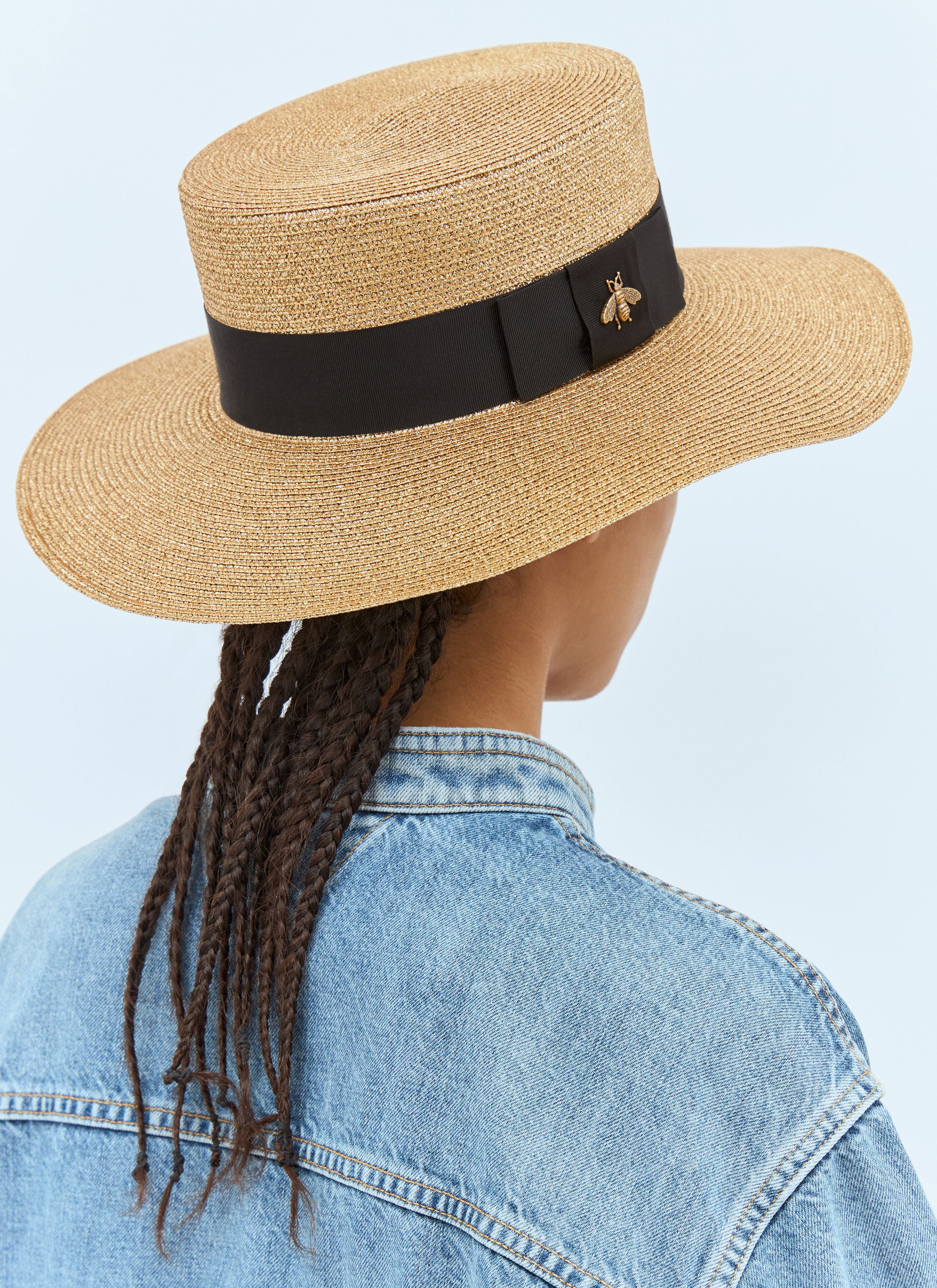 GUCCI BEE Fabric Papier Straw hat hat gold S main image 0