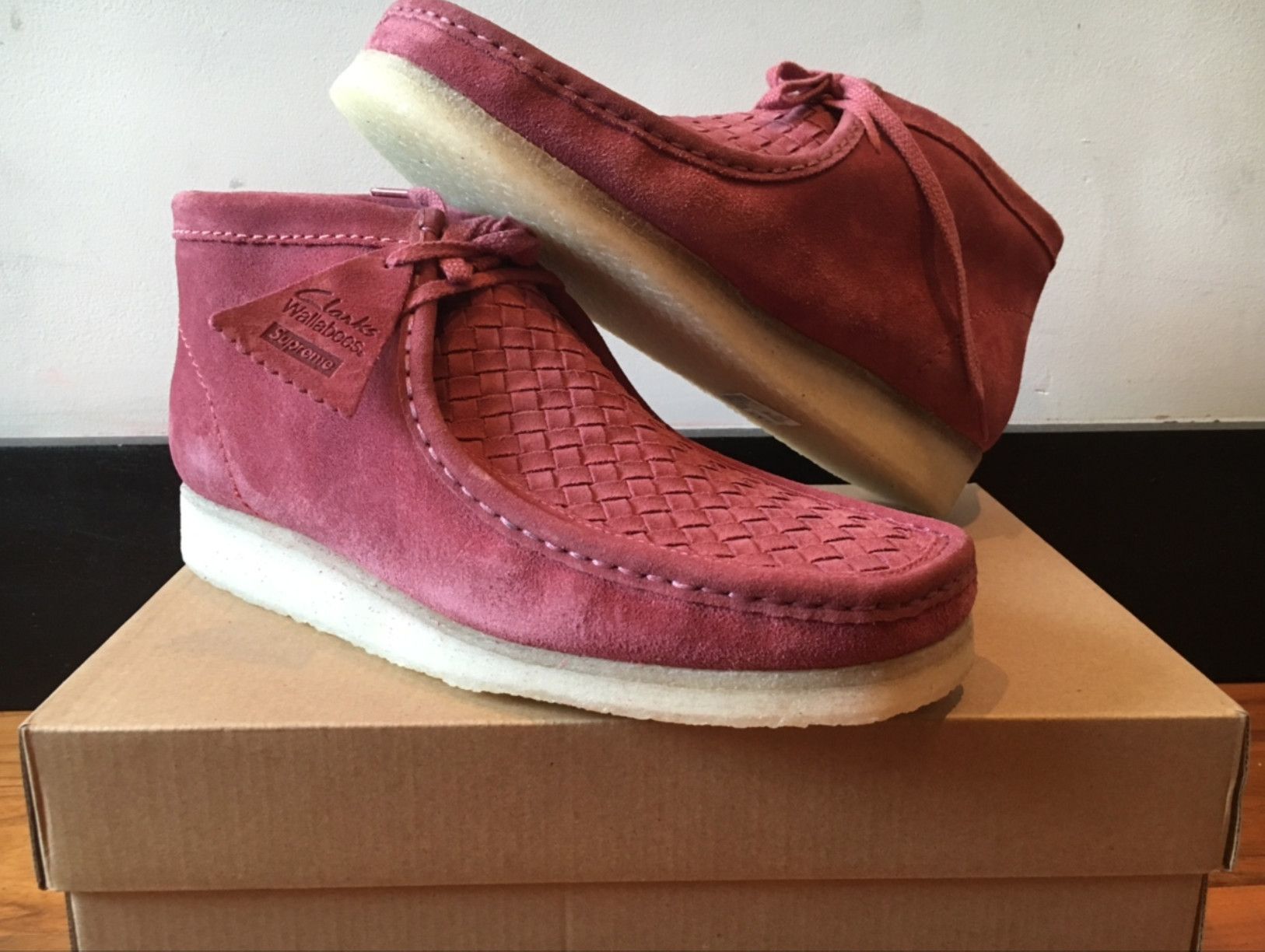 Clarks × Supreme Woven Suede Wallaby Boot US Size 9,10,11 | Grailed