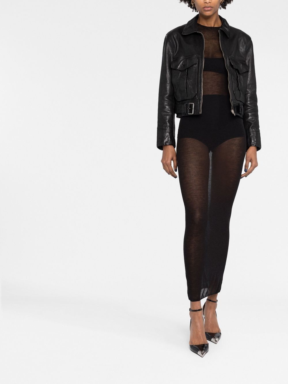 Saint Laurent Paris Blouson Aviateur Nappa Vegetal Noir Size US XL / EU 56 / 4 - 2 Thumbnail