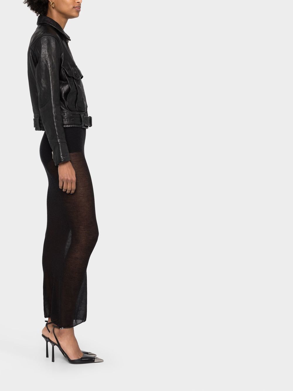Saint Laurent Paris Blouson Aviateur Nappa Vegetal Noir Size US XL / EU 56 / 4 - 4 Thumbnail