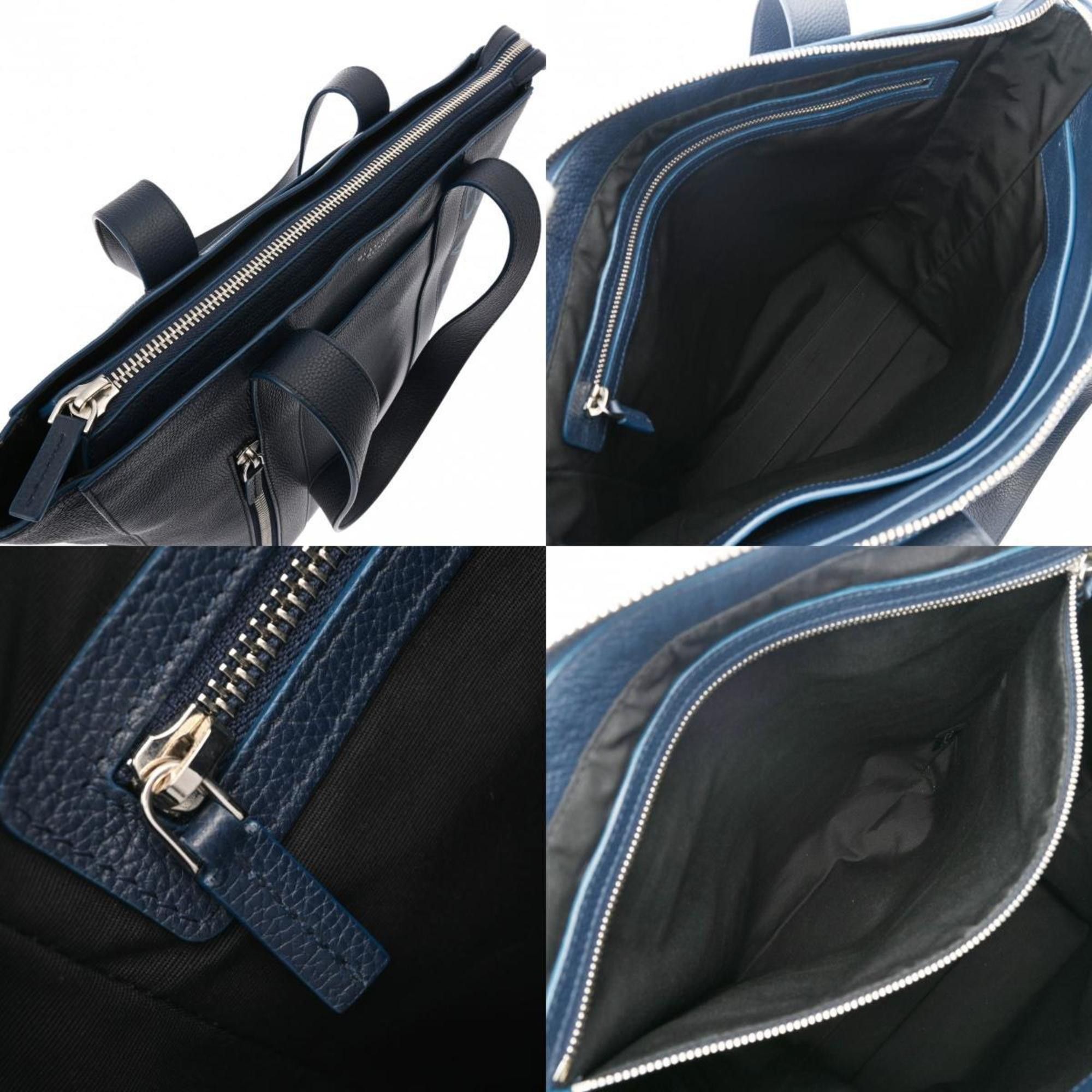 Bvlgari BVLGARI Fragment Collaboration Dark Blue Men's Leather Tote Bag Size ONE SIZE - 11 Thumbnail