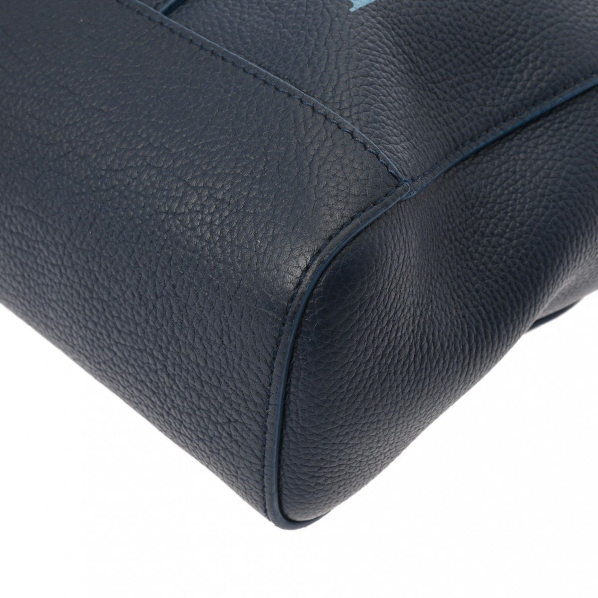 Bvlgari BVLGARI Fragment Collaboration Dark Blue Men's Leather Tote Bag Size ONE SIZE - 7 Thumbnail