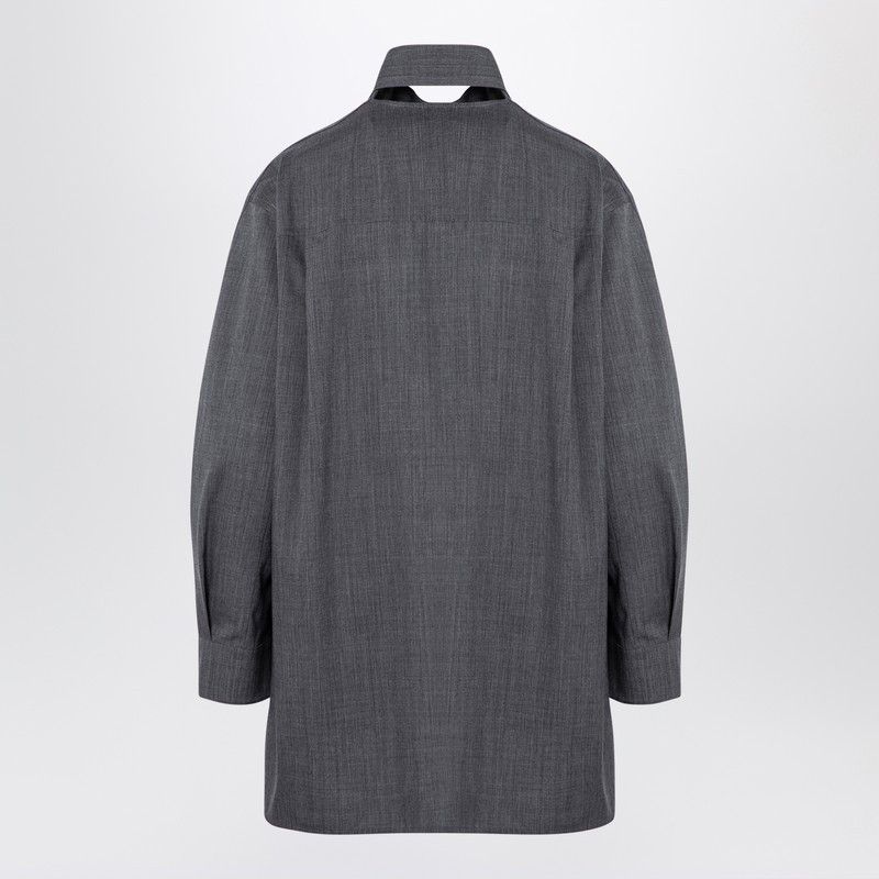 Jil Sander Jil Sander Grey Wool Shirt With Scarf Size M / US 6-8 / IT 42-44 - 2 Thumbnail