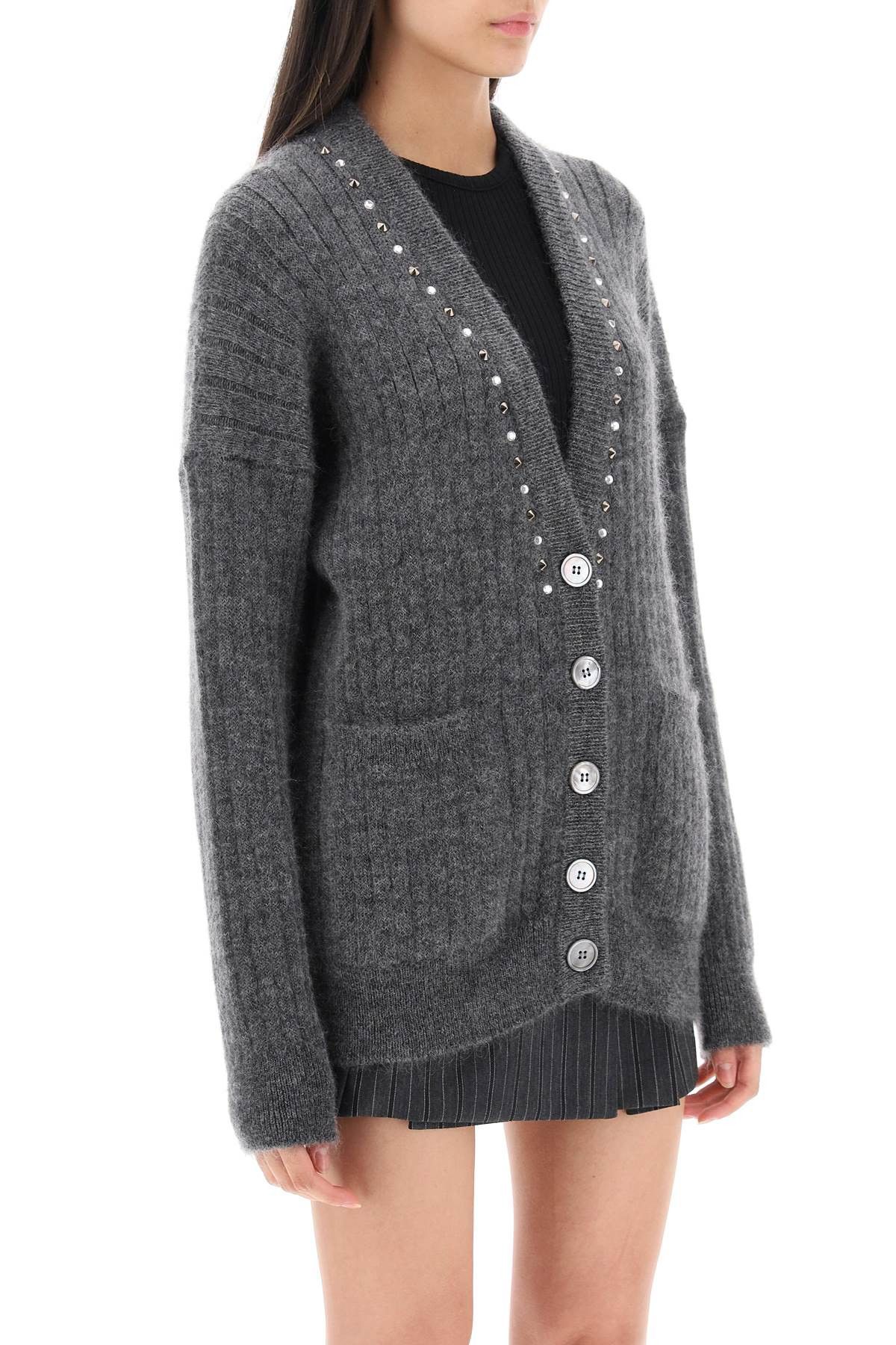 Alessandra Rich ALESSANDRA RICH Cardigan With Studs And Crystals Size S / US 4 / IT 40 - 2 Thumbnail