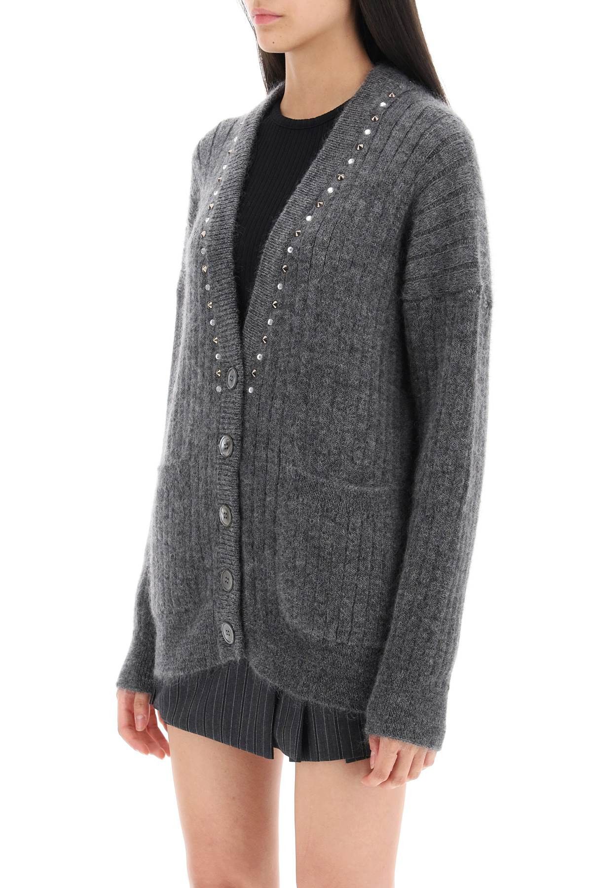 Alessandra Rich ALESSANDRA RICH Cardigan With Studs And Crystals Size S / US 4 / IT 40 - 4 Thumbnail