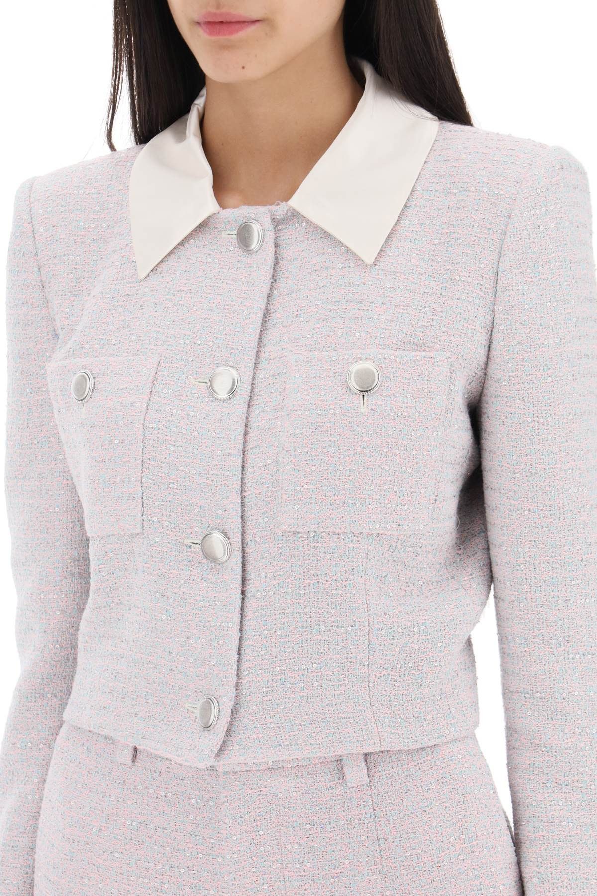 Alessandra Rich ALESSANDRA RICH Cropped Jacket In Tweed Boucle' Size S / US 4 / IT 40 - 4 Thumbnail