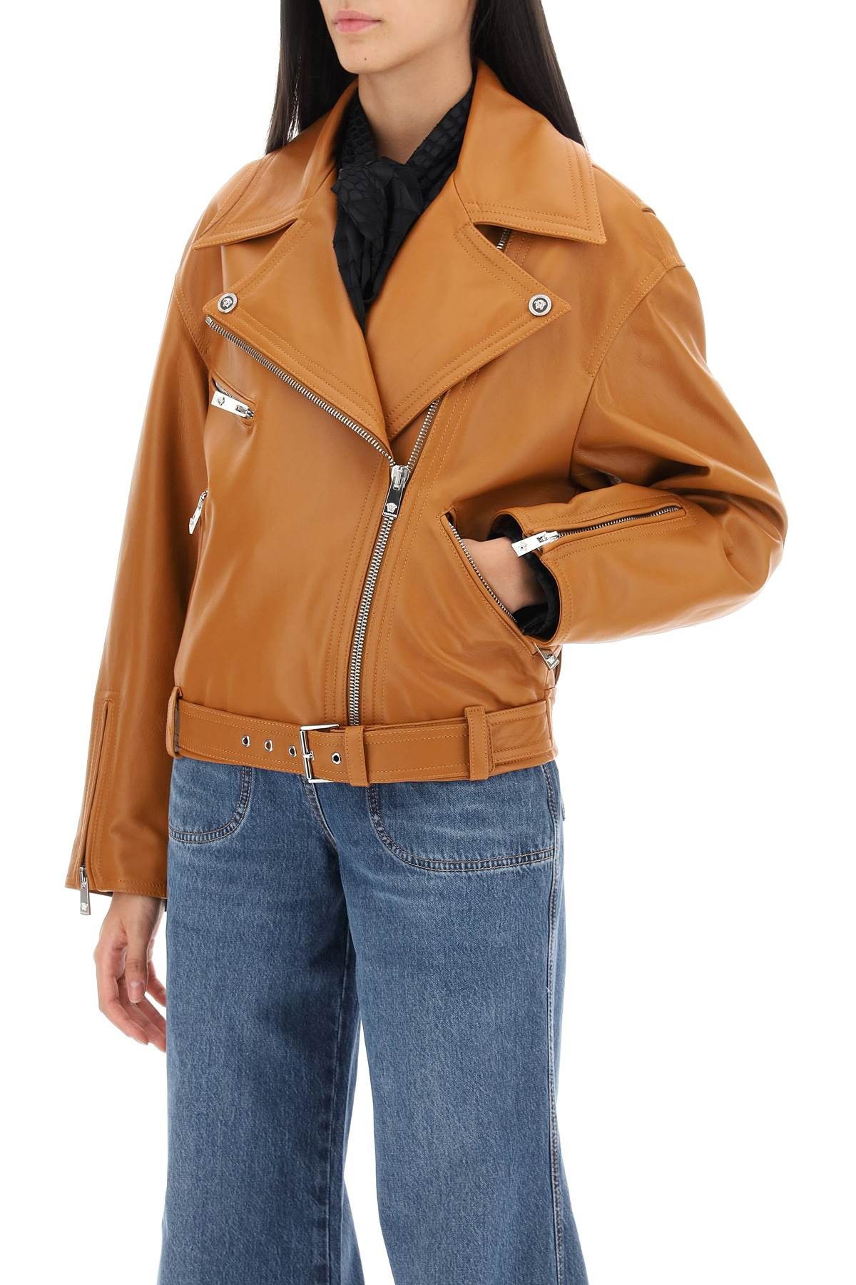 Versace VERSACE Biker Jacket In Leather Size S / US 4 / IT 40 - 4 Thumbnail