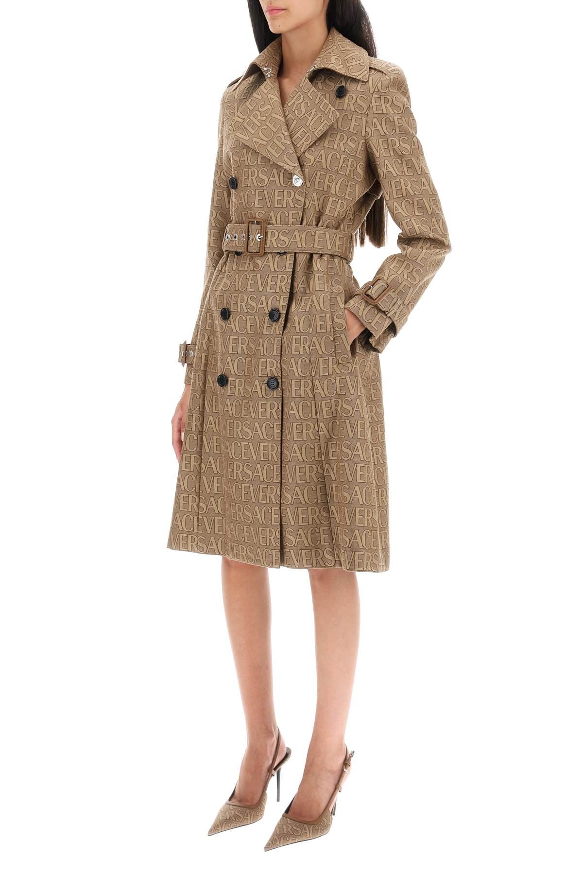 Versace VERSACE 'Versace Allover' Double-Breasted Trench Coat Size S / US 4 / IT 40 - 4 Thumbnail