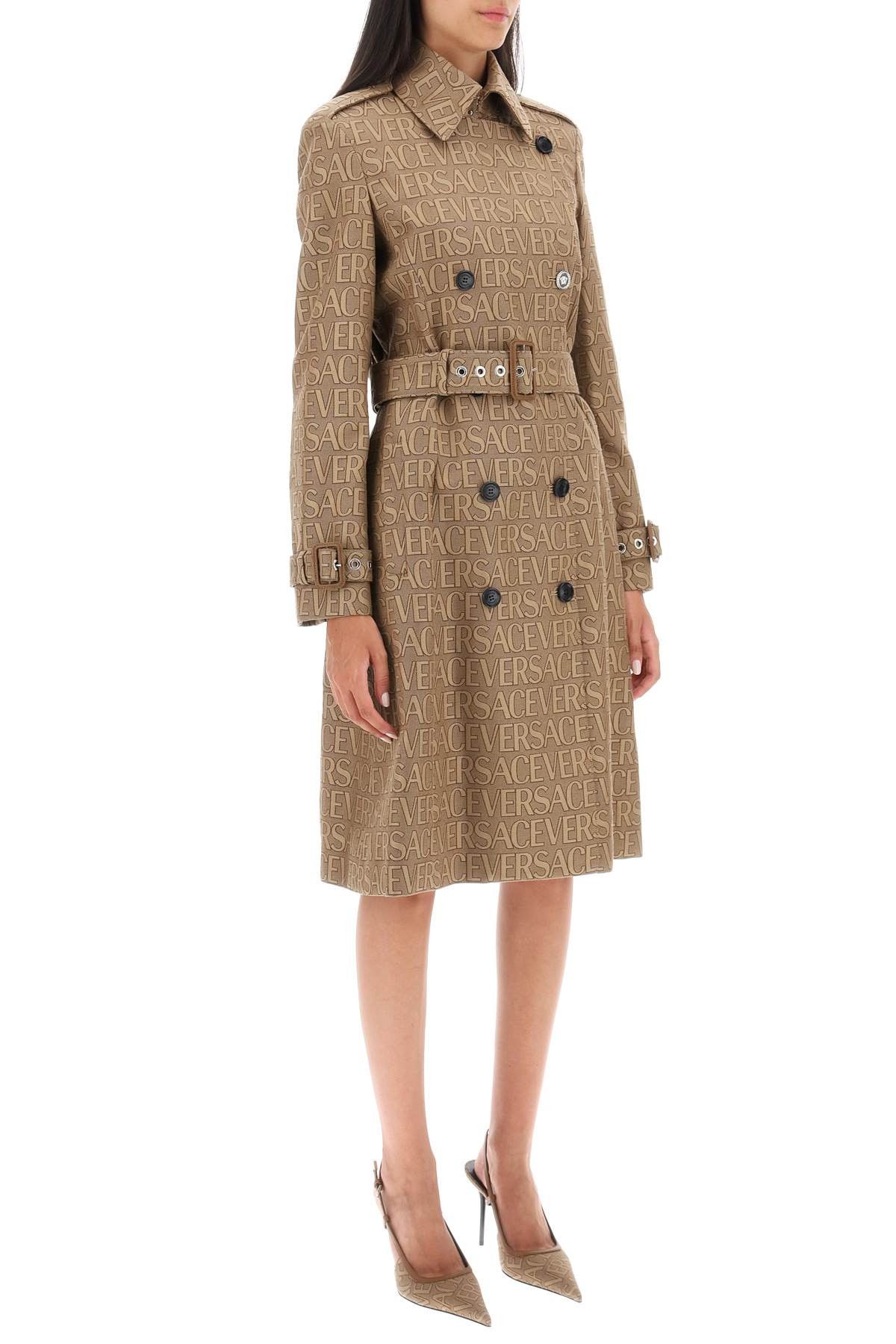 Versace VERSACE 'Versace Allover' Double-Breasted Trench Coat Size S / US 4 / IT 40 - 2 Thumbnail