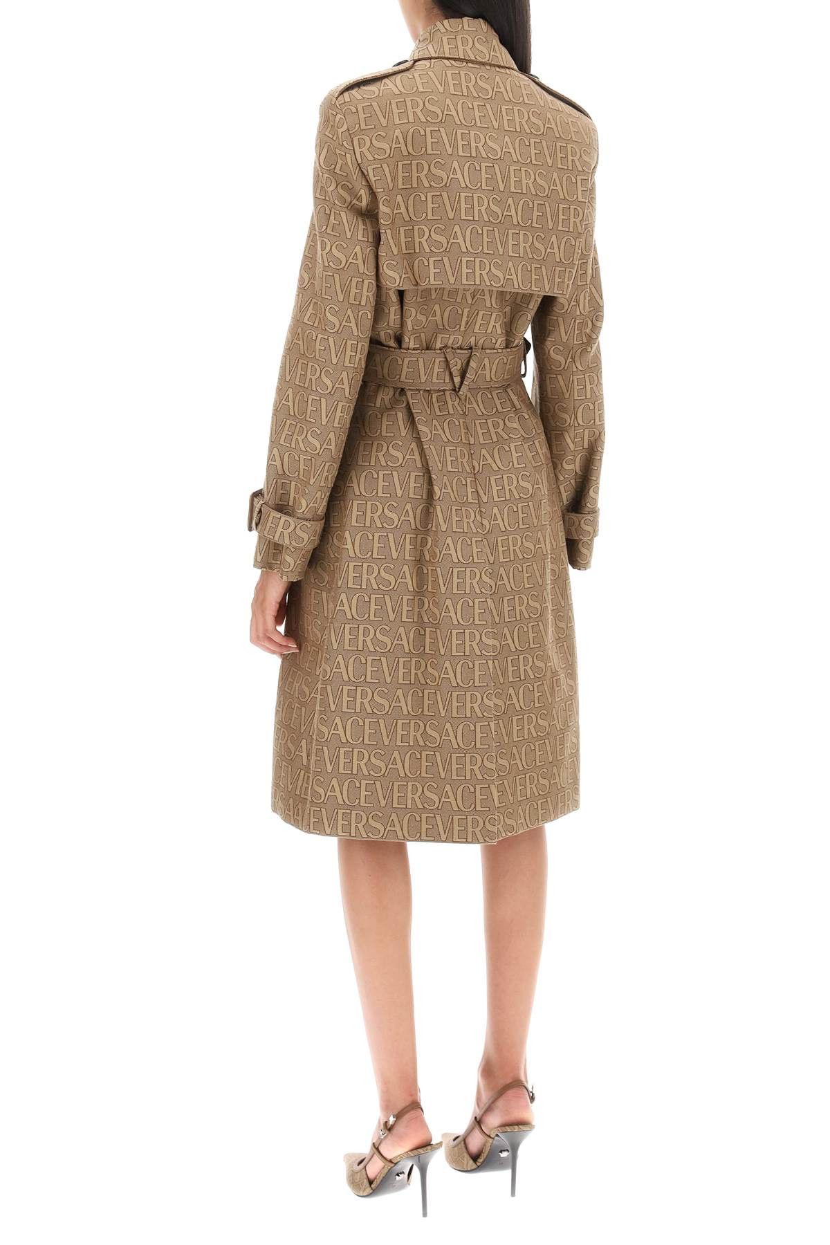 Versace VERSACE 'Versace Allover' Double-Breasted Trench Coat Size S / US 4 / IT 40 - 3 Thumbnail