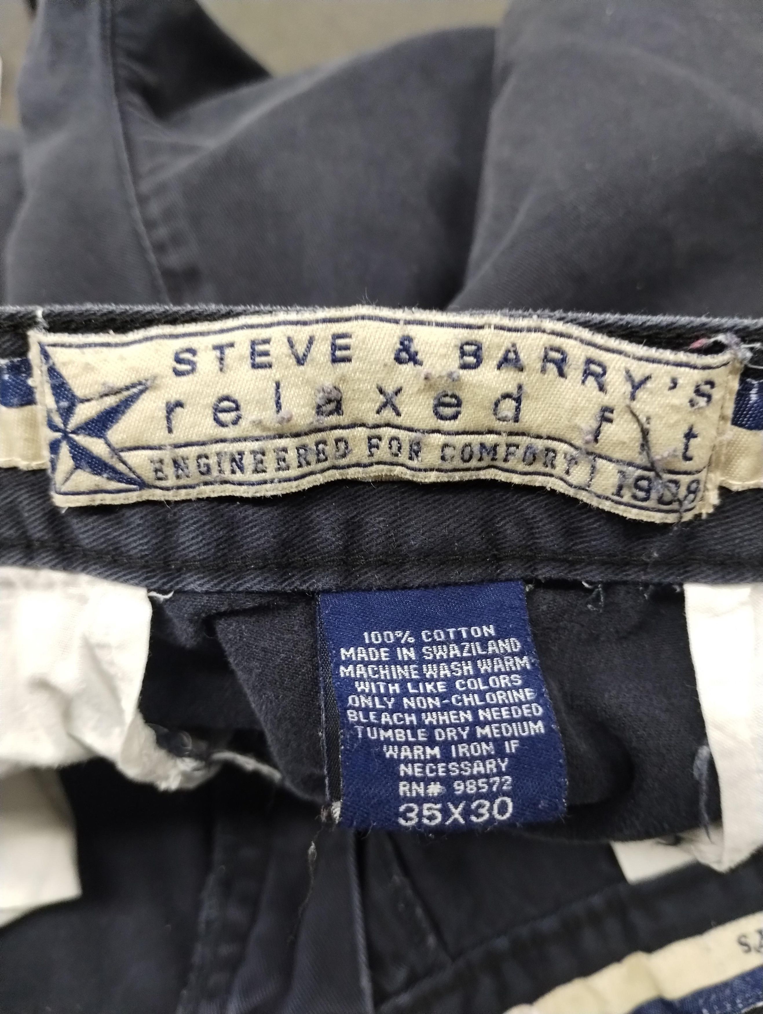 Vintage Vintage Steve&Barrys Navy Khakis (Missing Button) Size US 33 - 4 Thumbnail