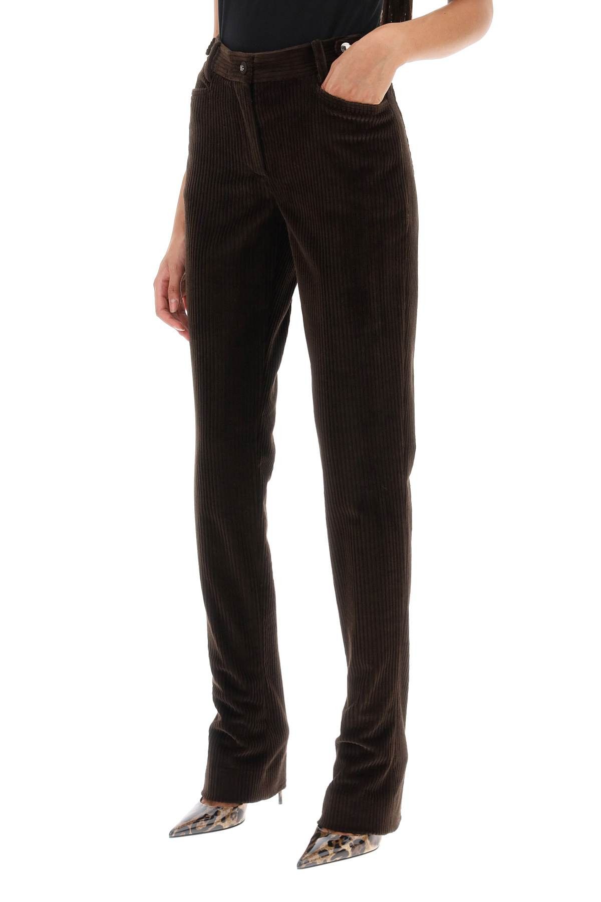 Dolce & Gabbana DOLCE & GABBANA Bell-Bottom Corduroy Pants Size 27" / US 4 / IT 40 - 4 Thumbnail