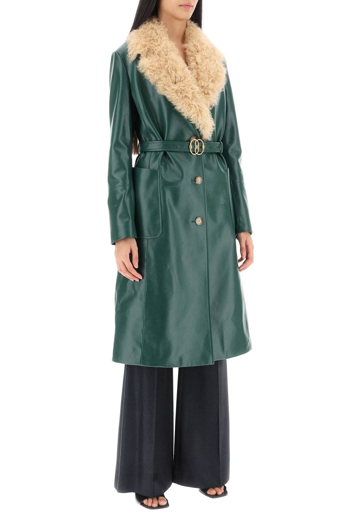 Bally BALLY Leather And Shearling Coat Size S / US 4 / IT 40 - 2 Thumbnail