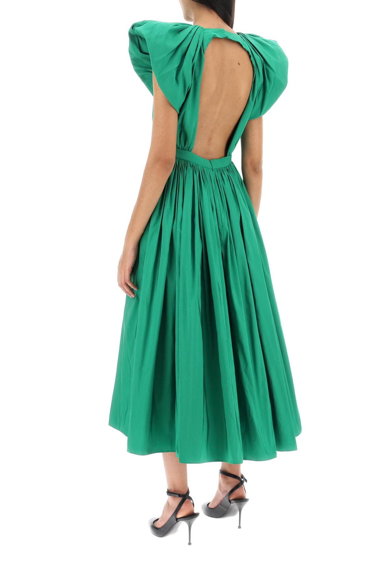 Alexander McQueen ALEXANDER MCQUEEN Pleated Open Back Midi Dress Size XS / US 0-2 / IT 36-38 - 3 Thumbnail