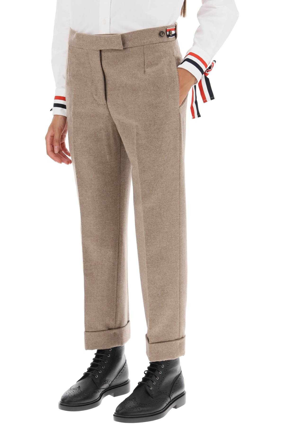 Thom Browne THOM BROWNE Cropped Wool-Flannel Pants Size 27" / US 4 / IT 40 - 4 Thumbnail