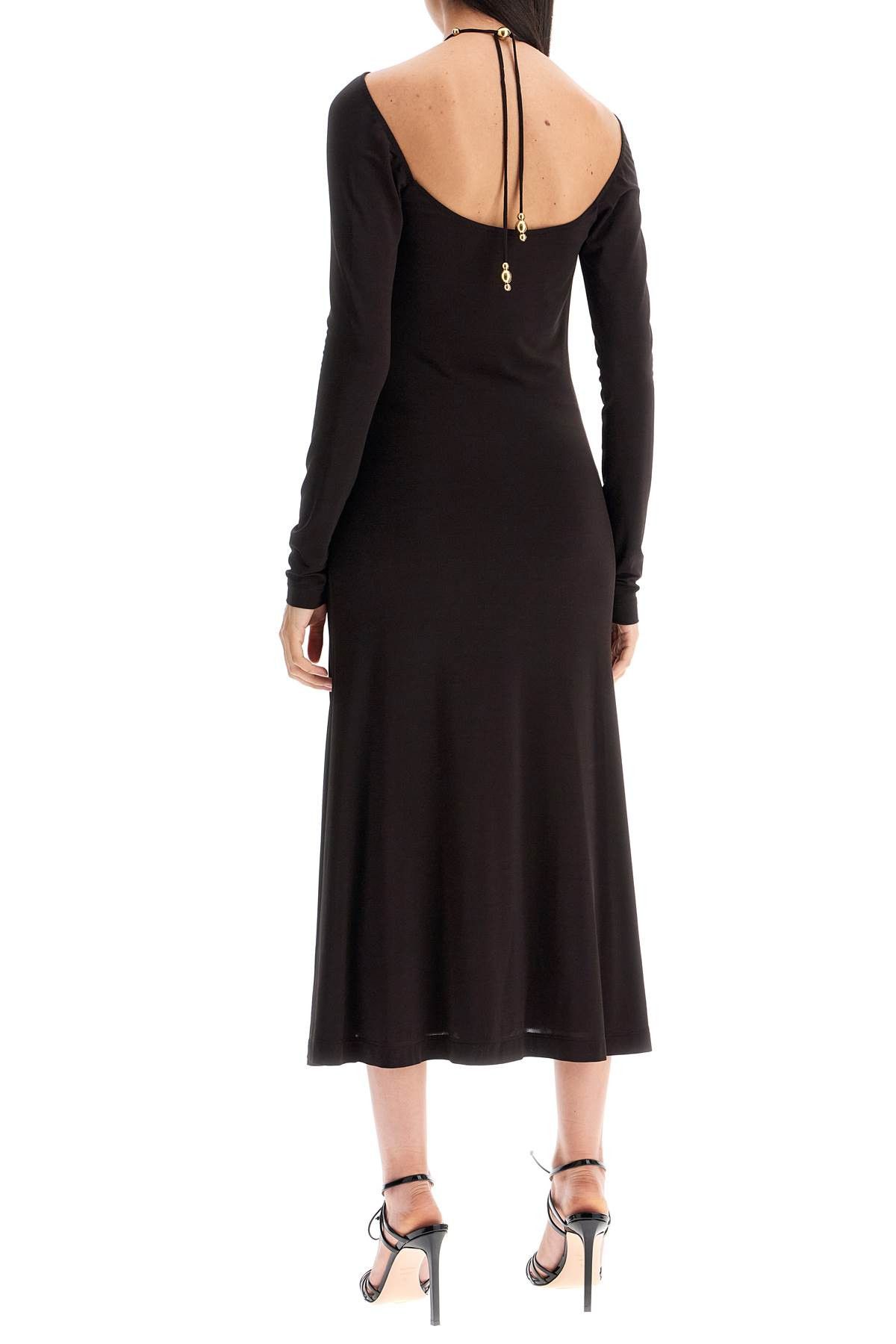 Salvatore Ferragamo FERRAGAMO "Jersey Dress With Pearl Embell Size S / US 4 / IT 40 - 3 Thumbnail