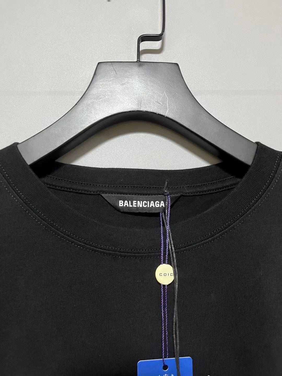Balenciaga Black and White Logo Short Sleeve