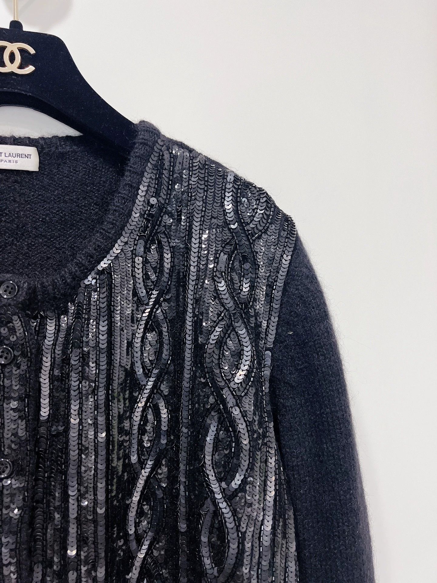 Saint Laurent Paris Saint Laurent Paris Sequined knitted sweater Size US L / EU 52-54 / 3 - 4 Thumbnail