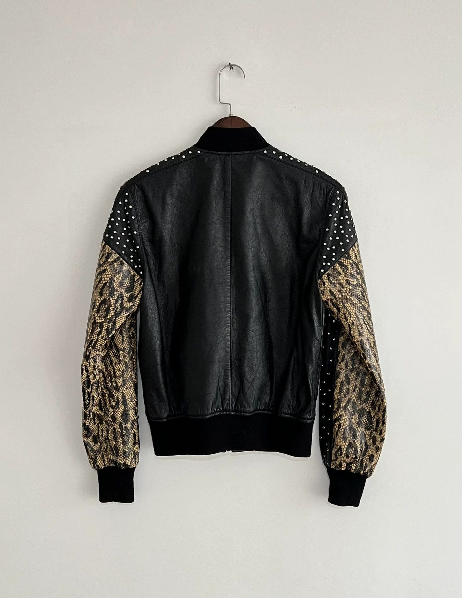 Saint Laurent Paris Saint Laurent Paris Rhinestone spliced leather jacket Size US S / EU 44-46 / 1 - 4 Thumbnail