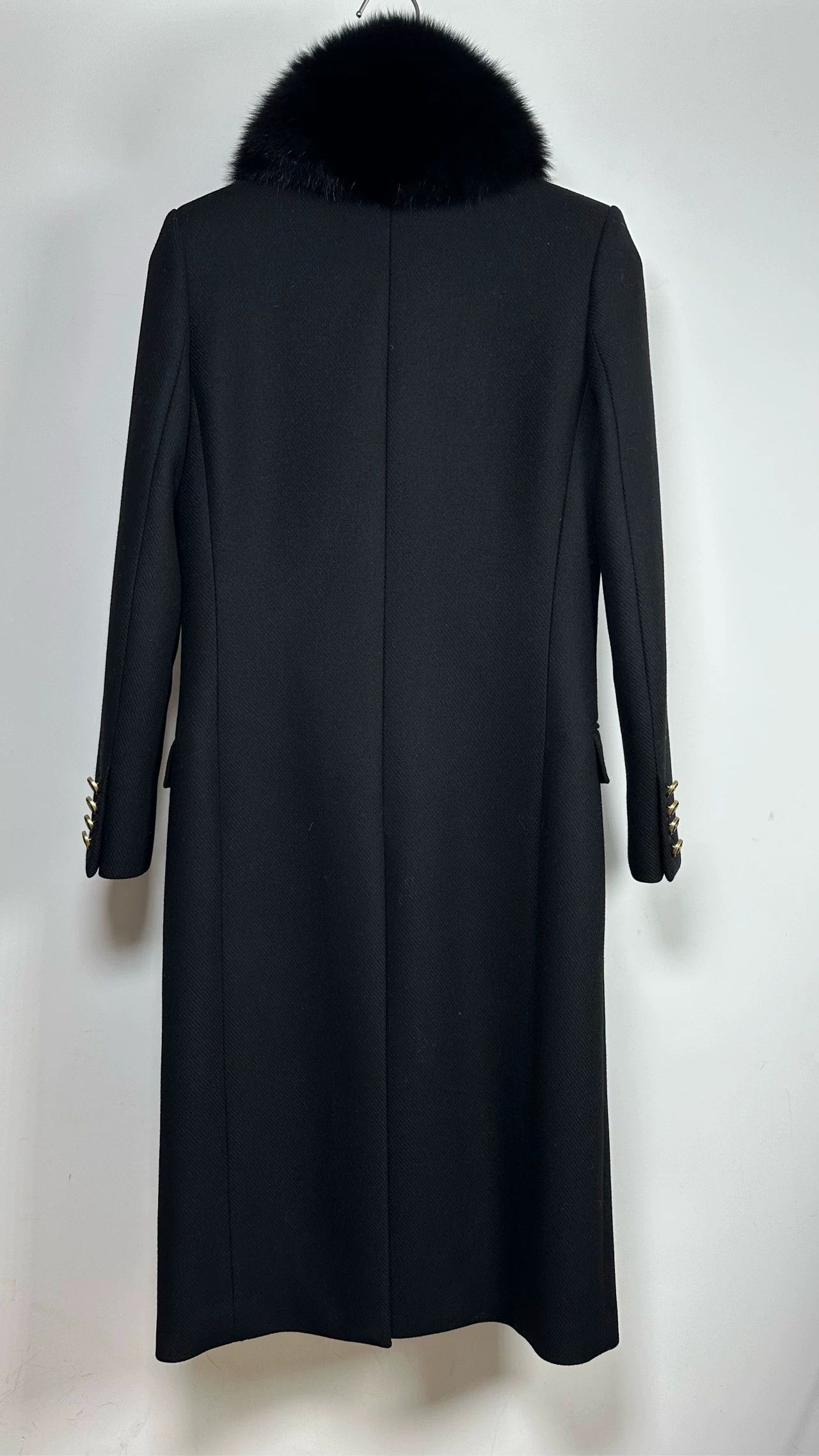 Saint Laurent Paris Saint Laurent Paris Solid color fur collar double breasted coat Size US XXS / EU 40 - 2 Thumbnail