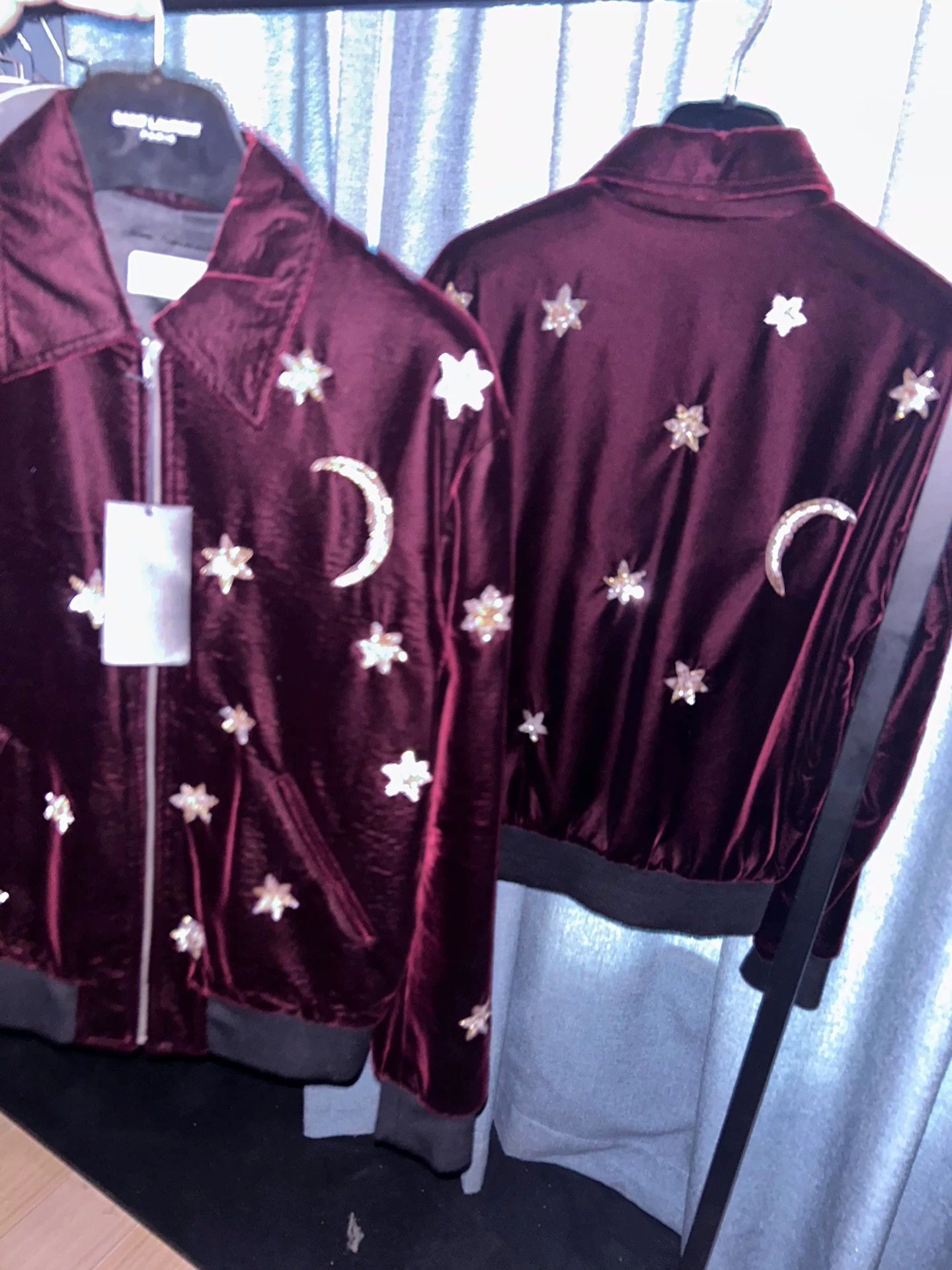Saint Laurent Paris Saint Laurent Paris 16fw Red Velvet Star Moon Jacket Size US S / EU 44-46 / 1 - 3 Thumbnail