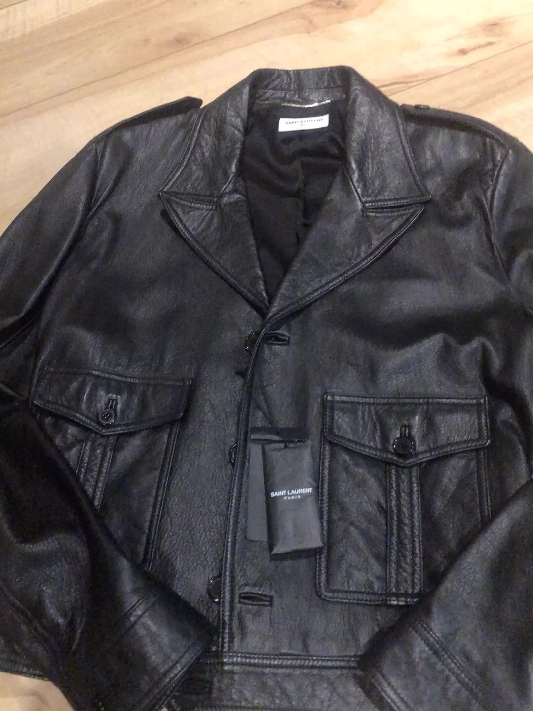 Saint Laurent Paris Saint Laurent Paris Pure black leather jacket Size US L / EU 52-54 / 3 - 4 Thumbnail