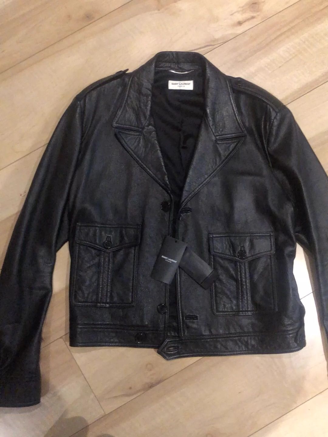 Saint Laurent Paris Saint Laurent Paris Pure black leather jacket Size US L / EU 52-54 / 3 - 9 Thumbnail