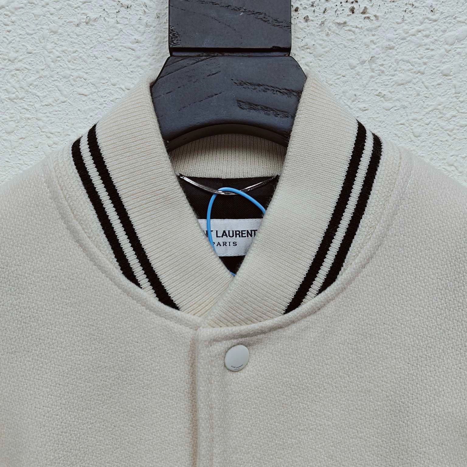 Saint Laurent Paris Saint Laurent Paris White baseball jacket Size US S / EU 44-46 / 1 - 3 Thumbnail