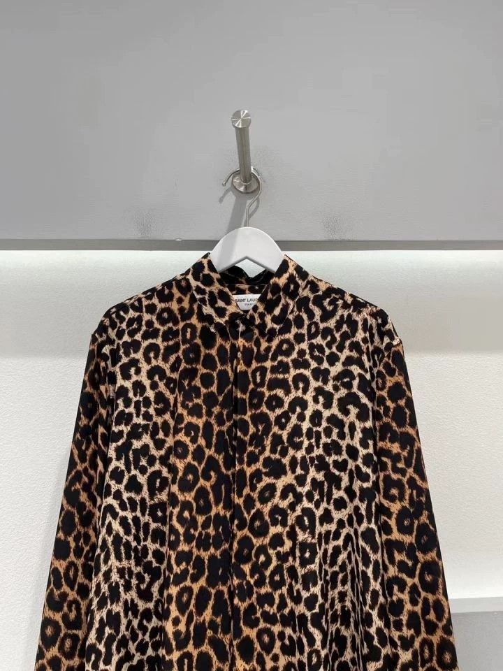 Saint Laurent Paris Saint Laurent Paris Leopard print shirt Size US XXS / EU 40 - 3 Thumbnail