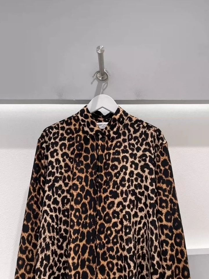 Saint Laurent Paris Saint Laurent Paris Leopard print shirt Size US XXS / EU 40 - 3 Thumbnail